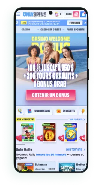 Installation mobile Only Spins Casino