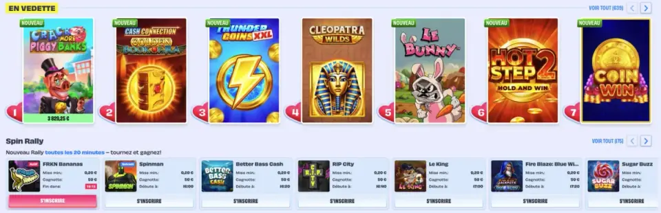 Only Spins Casino interface principale